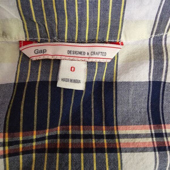 Gap Madras Plaid Dress Size 12 Button-Up Sleeveless Tie Waist Pockets Cotton - Picture 5 of 7